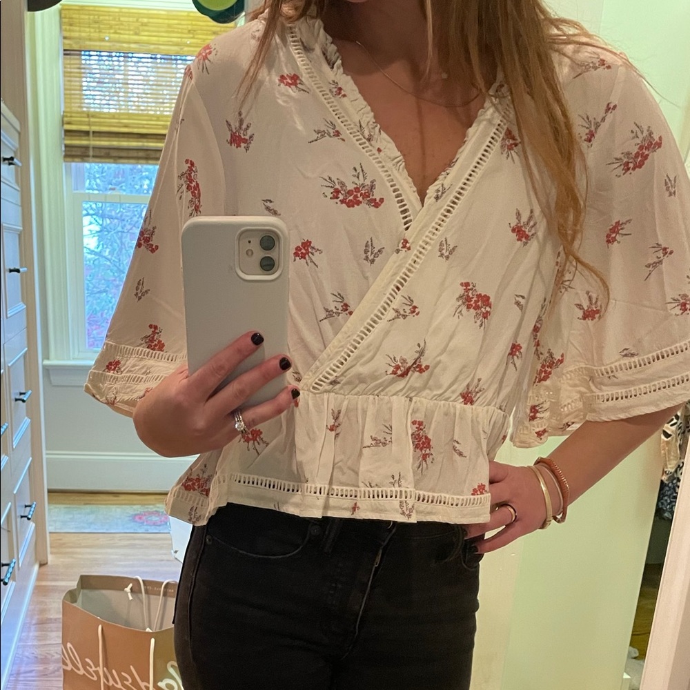 flowy floral blouse